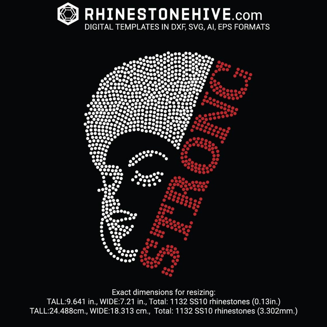 Woman Face Strong Rhinestone Template Digital Download, Svg, Eps, Png ...
