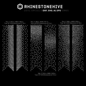 Farbverlauf Bögen Strass Vorlage, V tail, 3-Zoll Strassstein digitaler Download, svg, eps, png, dxf