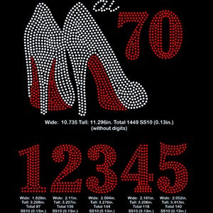 Fabulous at 60, 70 (all digits included) rhinestone templates digital download, svg, eps, png, dxf