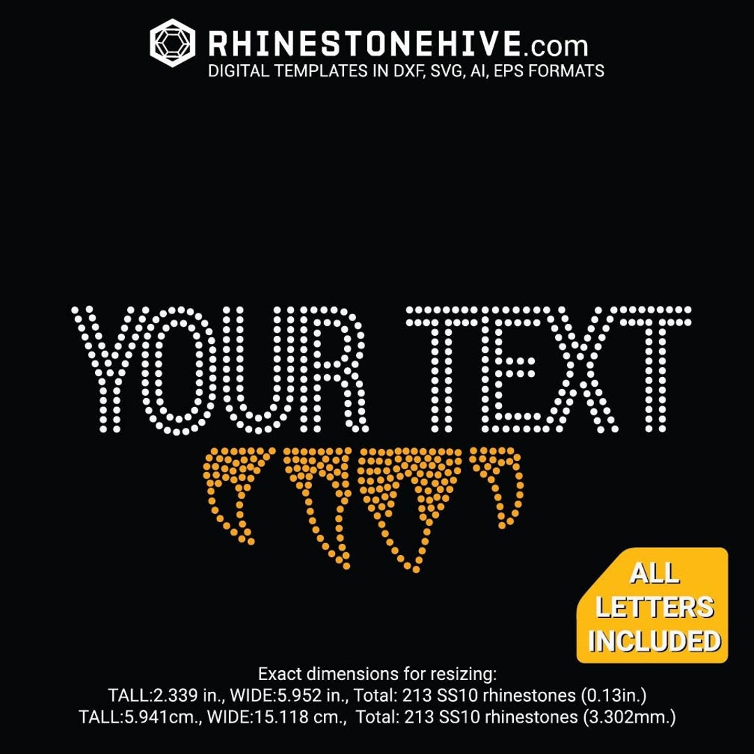 Custom Rhinestone Animal Claw Template, All Letters & Digits (digital ...