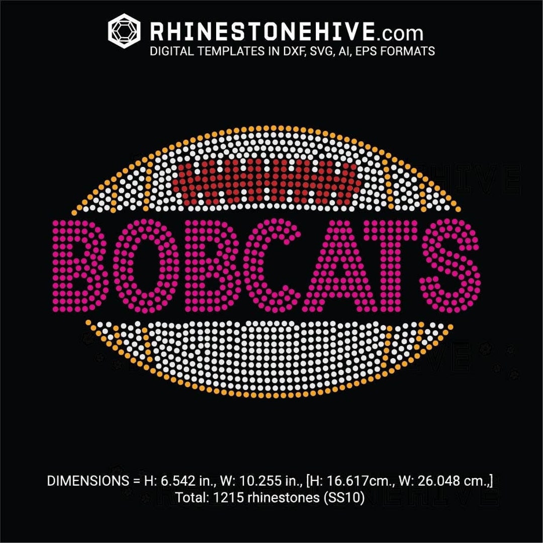 Bobcats Football Rhinestone Template, Gradient Fill (digital Download ...