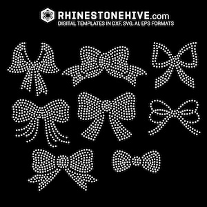 8 Ribbons rhinestone template digital download, svg, eps, png, dxf