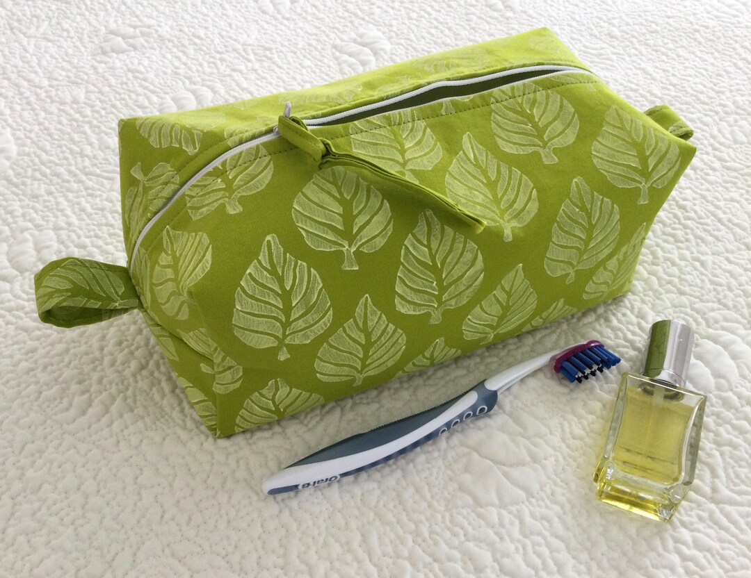 Green - Handmade Cotton Multipurpose Cosmetic/Toiletry Bag 21