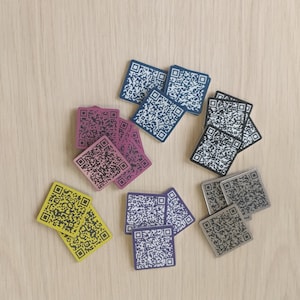 Laser Engraved QR Code, Custom Discs, 30 mm square, Table, Tags, Locker, Restaurant, Clubs