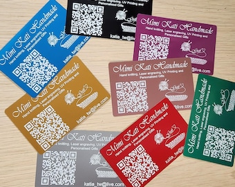 Custom Laser Engraved Anodised Aluminium Business Cards Personalised Metal Cards