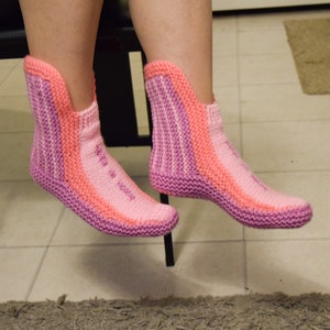 Hand Knitted Acrylic Yarn Slipper Socks: Women&#39;s Winter Home Boots