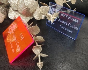 Custom Laser Engraved Fluorescent Acrylic Business Cards, Personalised Business Cards, One-Sided Laser Engraved Business Cards