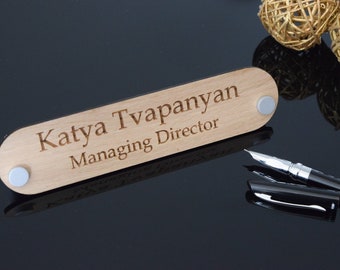 Wooden Desk Name Plate, Custom Engraved Sign, Personalised Desk Name Plate, Office Plaque, Executive Desk Plate, Office Plate with stand