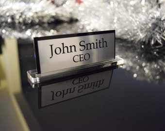 Executive Desk Name Plate Contemporary Office Plaque Custom Engraved Sign 