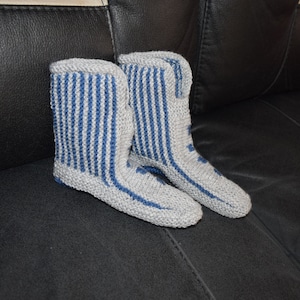 Hand Knitted Acrylic Yarn Slipper Socks: Warm Winter Home Boots