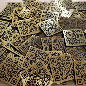 40 mm square Custom Laser Engraved QR Code, Custom Discs, Table, Tags, Locker, Restaurant, Clubs