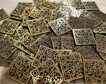Código QR grabado con láser personalizado de 40 mm cuadrados, discos personalizados, mesa, etiquetas, taquillas, restaurantes, discotecas