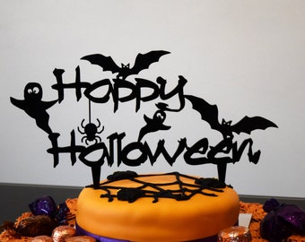 Happy Halloween Cake Topper, Cake Topper, Halloween Decoration, Scary Halloween Cake Topper, Halloween Party Decor, Spooky Cake Topper