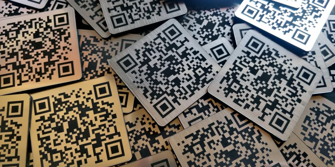 40 Mm Square Custom Laser Engraved QR Code Custom Discs Etsy UK