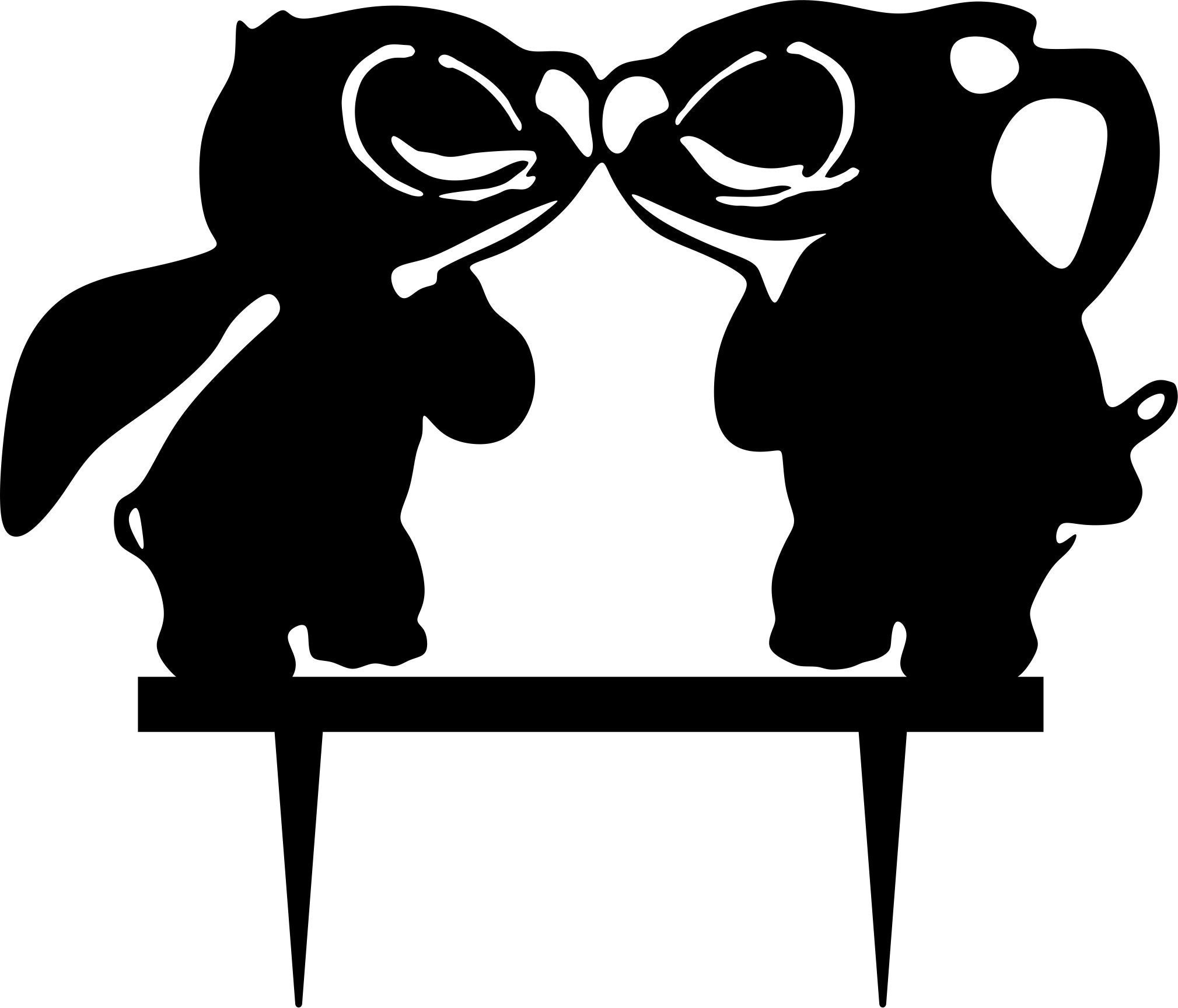 Stitch and Angel Cake Topper: Laser Cut Acrylic Silhouette