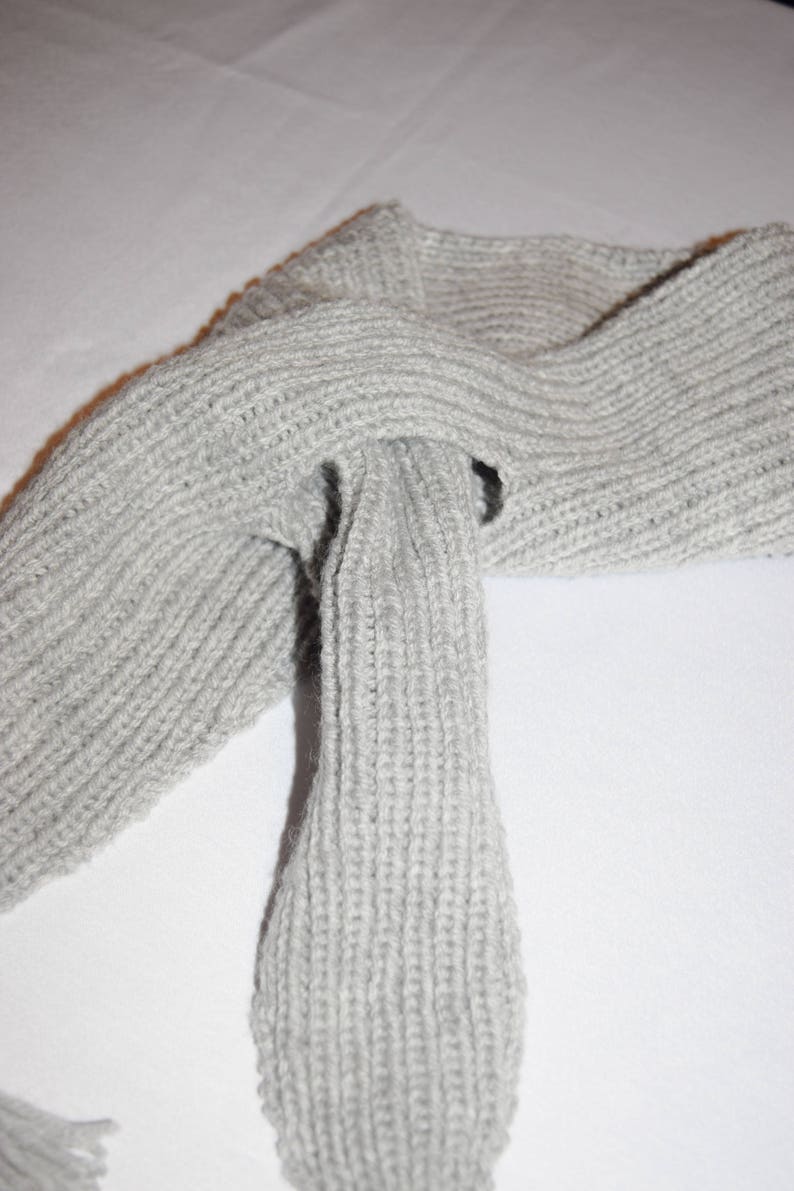 Girls Grey Premium Acrylic Yarn Toddler Size 6 Birth gift Gift Hand knitted Hat and Scarf Infant Children/'s fashion