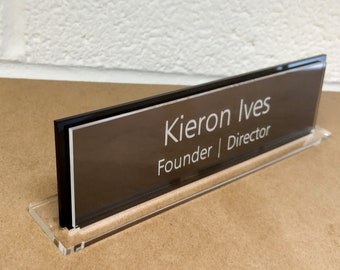 Executive Personalised Desk Name Plate, Custom Engraved Sign, Office Plaque, Name Plaque, Gift