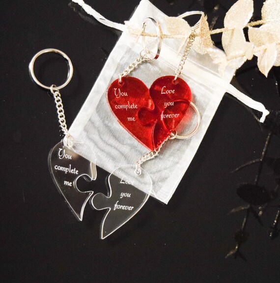 Heart Jigsaw Keyrings Puzzle Piece Keyring Valentines Keyrings Gift for Couples Valentines Birthday Anniversary Etsy UK
