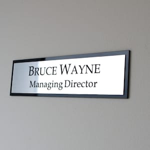 Wall Sign, 40 cm x 8 cm, Office door name plaque, Custom Engraved Sign, Personalised Wall Name Plate, Door wall Plate, Executive Name Plate