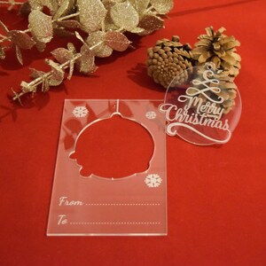 Acryl Weihnachtskarte Christbaumkugel, Christbaumschmuck Christbaumkugel, Weihnachtspostkarte, Weihnachtsgeschenk, Christbaumschmuck, Holz x-mas-Karte