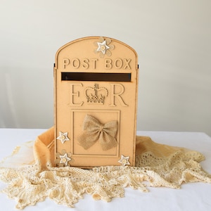 Skrzynka pocztowa na ślub, dekorowana, zestaw do rękodzieła MDF, Royal mail, skrzynka pocztowa na karty, płaskie opakowanie, niepomalowana, prezent, imprezy, ceremonia, wydarzenia korporacyjne