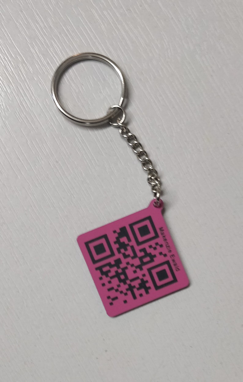 Custom QR Code Laser Engraved Keychains 30mm QR Keyring Etsy