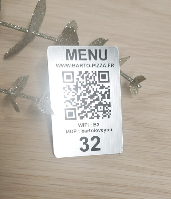Custom Laser Engraved QR Code Table Tags - 60x40mm - Etsy