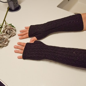 Hand Knitted Fingerless Gloves: Acrylic Yarn Wrist Warmers