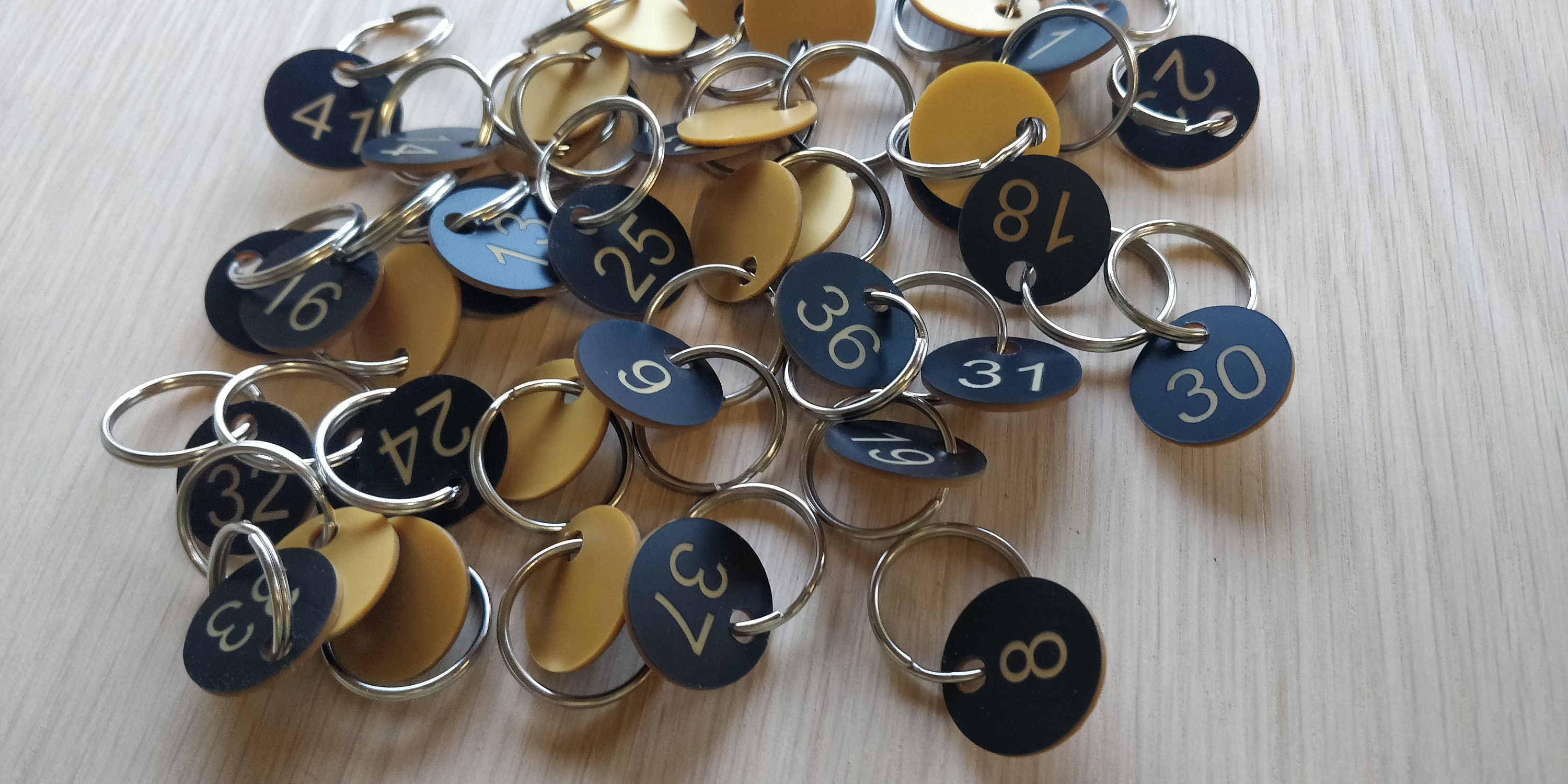 1-100 Numbers Key Chain Numbers Tags Locker Gym Key Rings Engraved