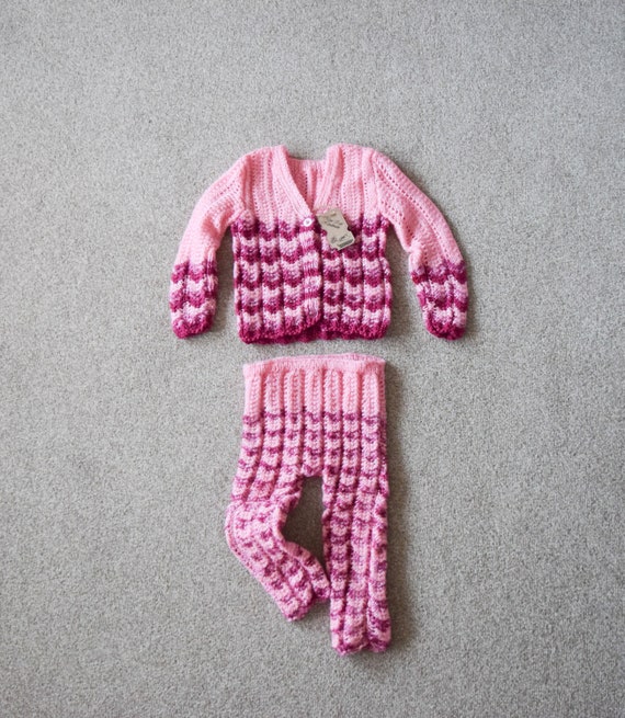 knitted cardigan and trouser set