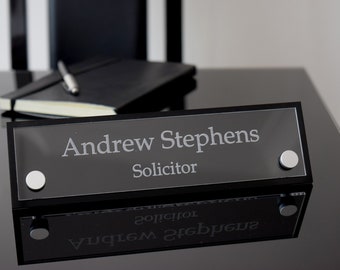 Desk Name Plate, Custom Engraved Sign, Personalised Desk Name Plate, Office Plaque, Executive Desk Name Plate, Office Plaque with stand