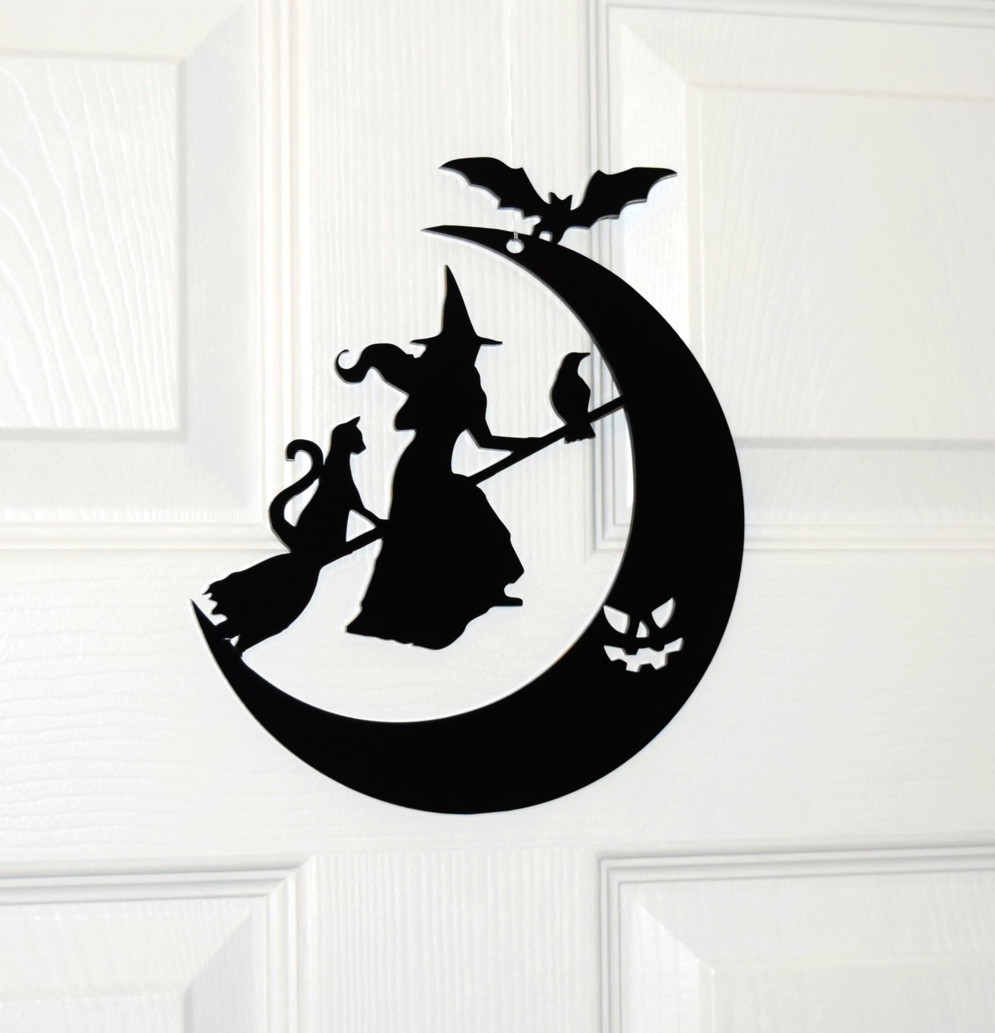 Laser Cut Acrylic Halloween Witch Wreath: Spooky Door Decor - Etsy