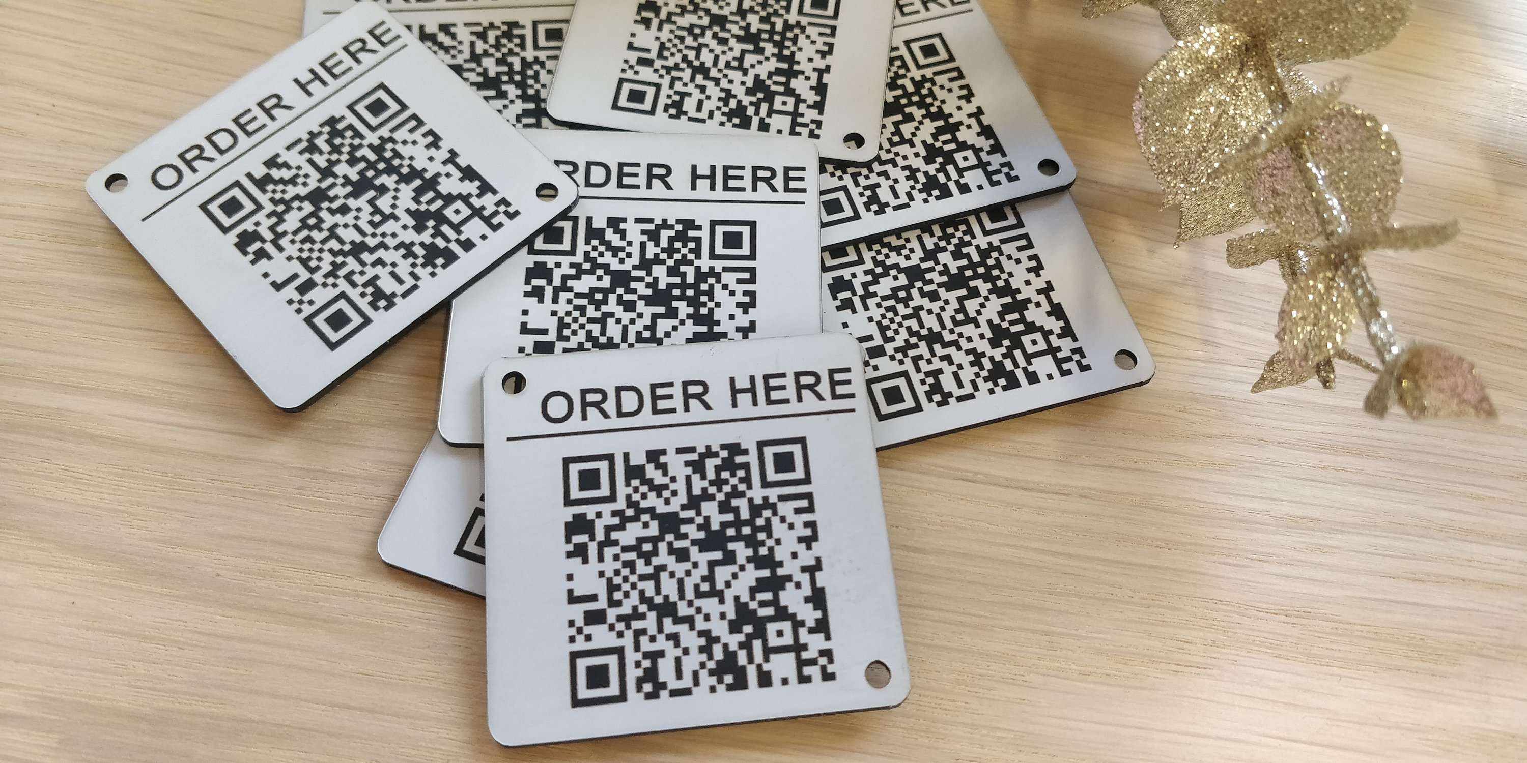 Laser Engraved QR Code Tag: 50mm Square Custom Signage With Holes - Etsy