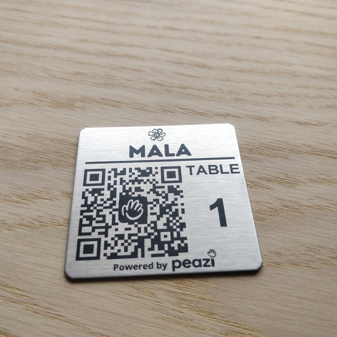 Metal QR Code, Laser Engraved QR Code, Custom Discs, 50 Mm Square