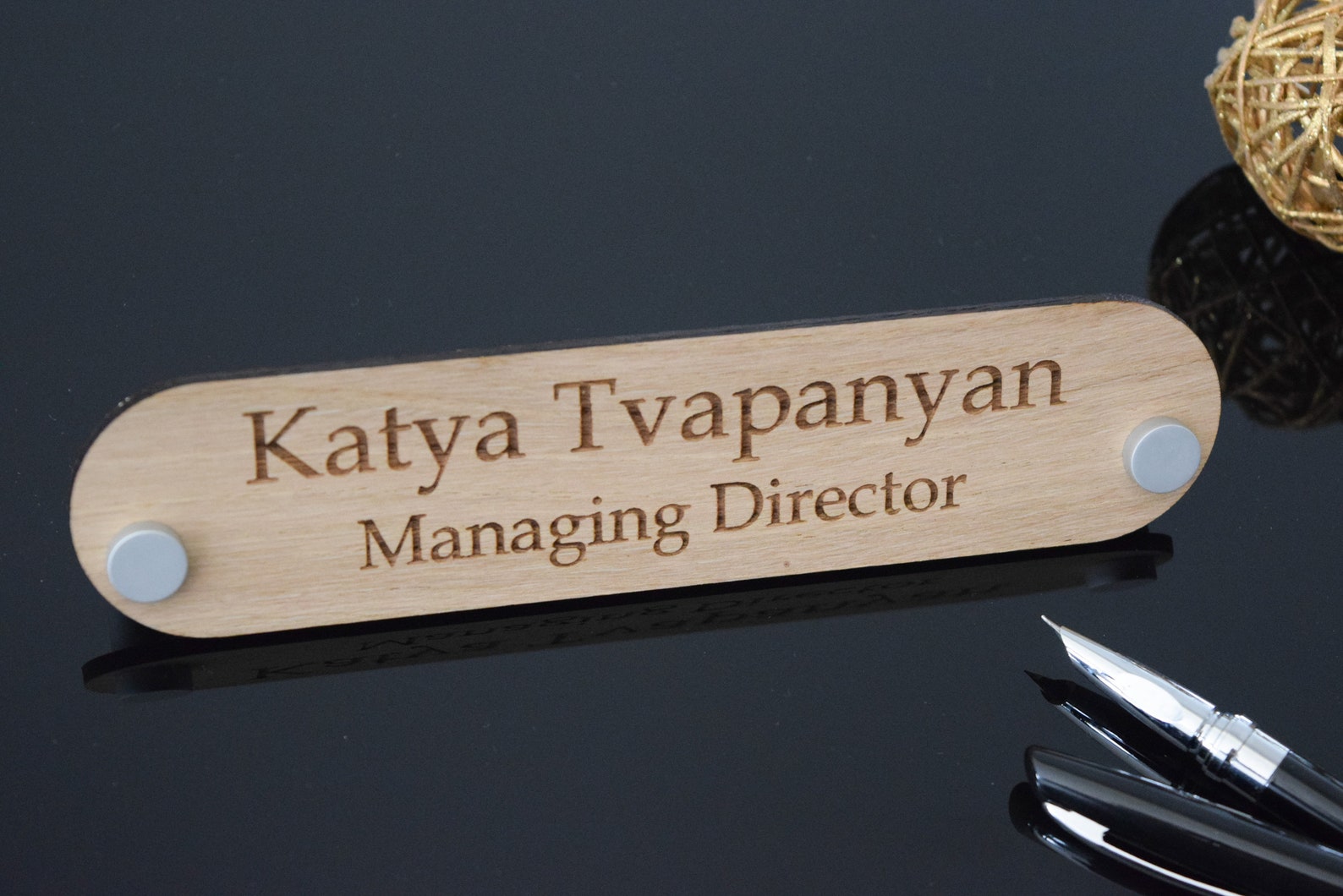 Wooden Desk Name Plate Custom Engraved Sign Personalised Etsy UK