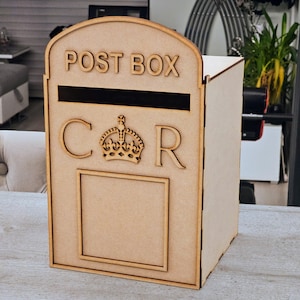 Skrzynka pocztowa Royal Wedding Post Box, MDF na śluby, imprezy, przyjęcia firmowe i darowizny charytatywne