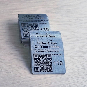 Laser Engraved Stainless Steel QR Code Disc - 50mm Square