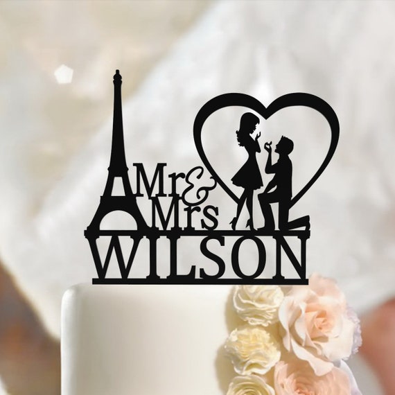 high quality acrylic Fiance & Fiancee Engagement Cake Toppers 3mm thickness 