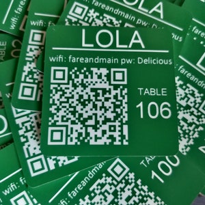Código QR grabado con láser, Discos personalizados, Cuadrado de 50 mm, Mesa, Etiquetas, Taquilla, Restaurante, Discotecas imagen 8