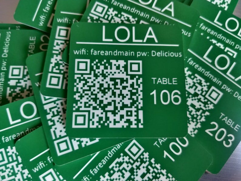 Código QR grabado con láser, Discos personalizados, Cuadrado de 50 mm, Mesa, Etiquetas, Taquilla, Restaurante, Discotecas imagen 8