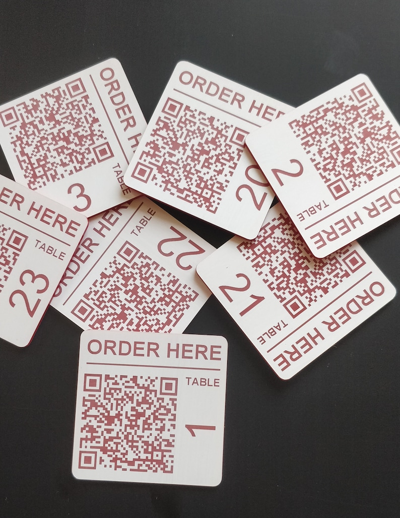 Laser Engraved QR Code Custom Discs 50 Mm Square Table Etsy