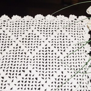 Handmade Crocheted Lace Tablecloth: Vintage Cotton Decor (29.5x15.7 in)