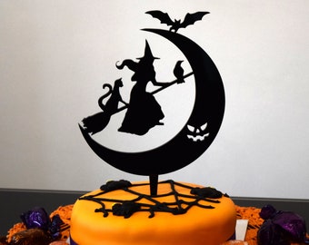 Halloween Cake Topper, Witch Cake Topper, Halloween Decoration, Scary Halloween Cake Topper, Halloween Party Decor, Spooky Cake Topper