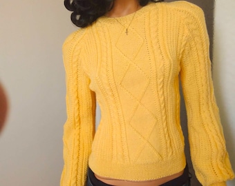 Hand Knitting Women's Pullover, Women's Knitted Jumper, Women's Knitted Sweater, Women's Slipover, Classic Pullover, Gift for Her