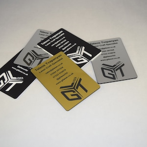 Custom Laser Engraved Plastic Business Cards, Personalised business cards 0.5 mm, One-sided laser engraved biz cards, Unique Plastic Cards