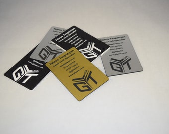 Custom Laser Engraved Plastic Business Cards, Personalised business cards 0.5 mm, One-sided laser engraved biz cards, Unique Plastic Cards