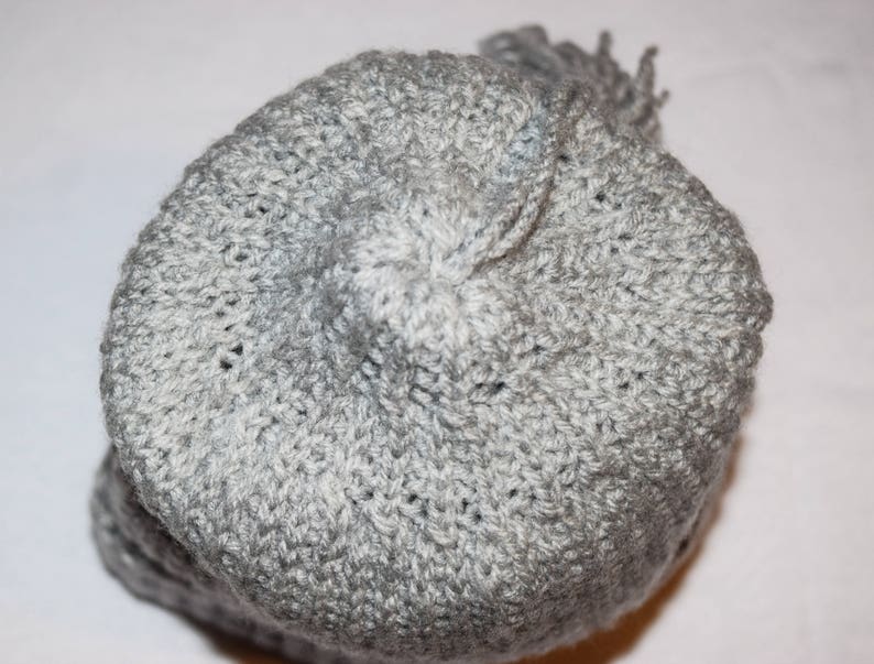 Girls Grey Premium Acrylic Yarn Toddler Size 6 Birth gift Gift Hand knitted Hat and Scarf Infant Children/'s fashion