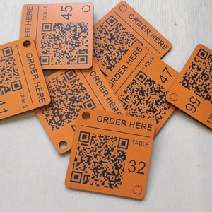 Código QR grabado con láser, Discos personalizados, Cuadrado de 50 mm, Mesa, Etiquetas, Taquilla, Restaurante, Discotecas imagen 6