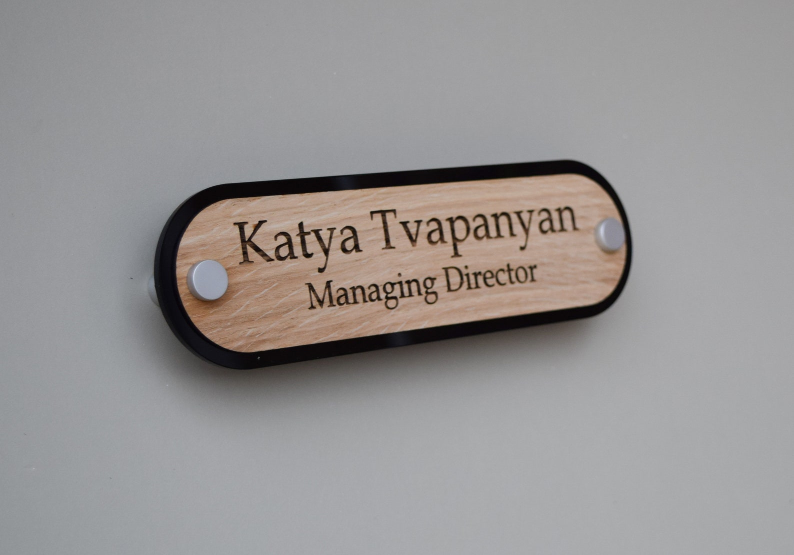 Solid Wood Wall Name Plate Custom Engraved Wooden Wall Sign Etsy