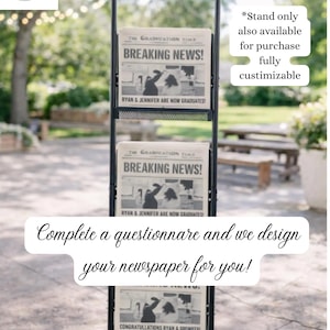 Custom Graduation Newspaper | Personalized Printed Grad Party Favor (Class of 2026)